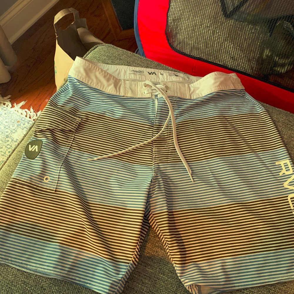 RVCA Swim Trunk Size 32 NWOT 18 in Length